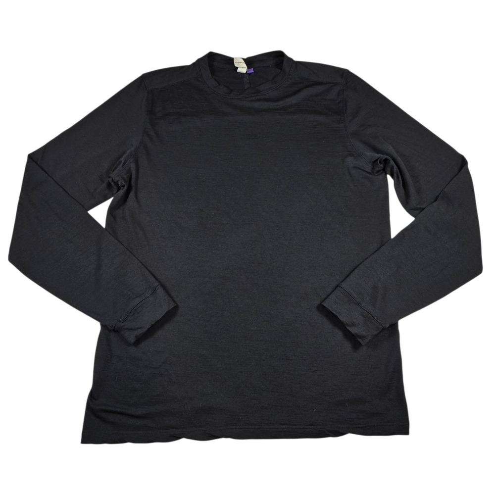 IBEX Merino Wool Thermal Black Long Sleeve Baselayer Crew Shirt- Men's Size S